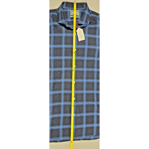 Bonobos Slim Fit Blue Black Plaid Flannel Shirt Men’s Large NWT - Picture 9 of 16